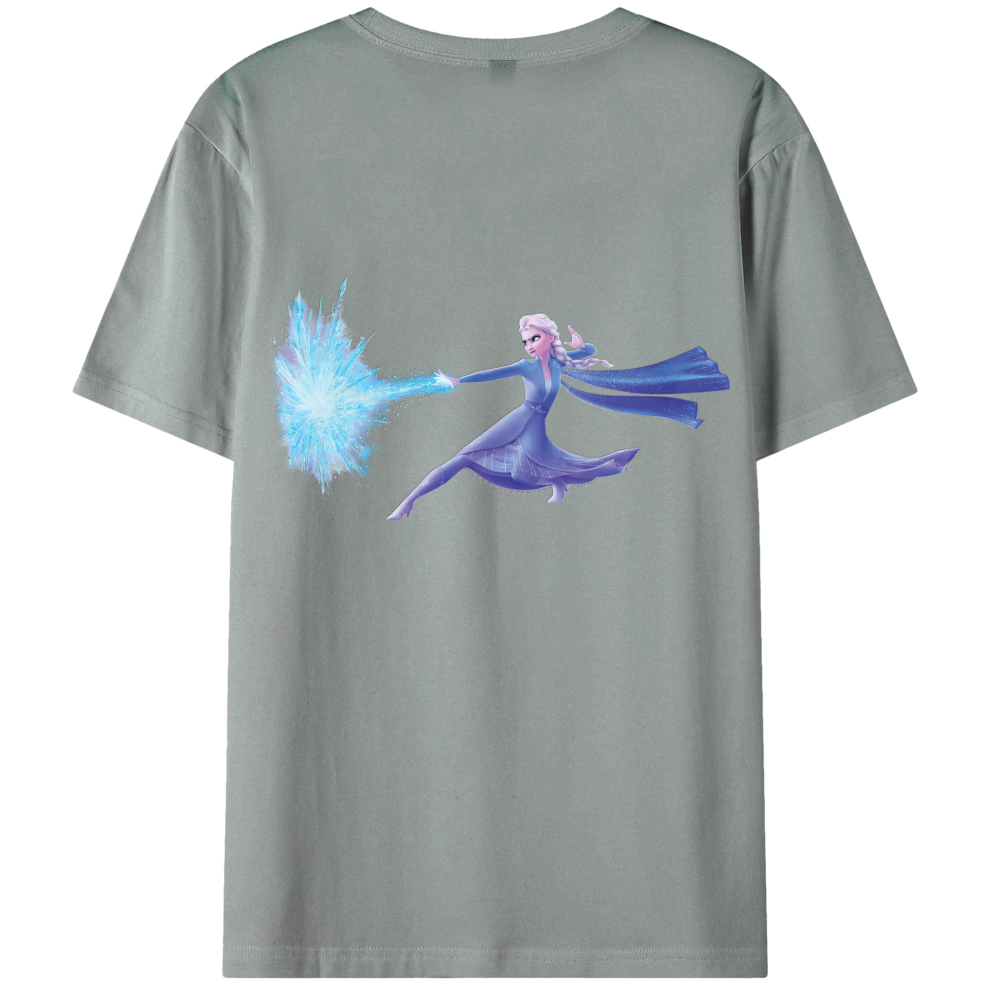 （画像用） アナと雪の女王 アンナ エルサ Frozen Anna Elsa 綿100％ メンズ半袖Tシャツ（バックプリント） 通気性